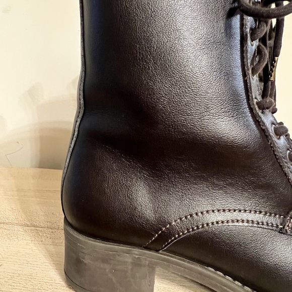 Women's Brown Italian Lace-Up Boots - Picture 3 of 16